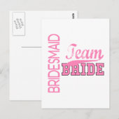 Carte Postale Équipe Bride 1 BRIDESMAID (Devant / Derrière)