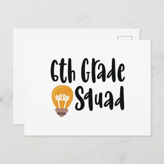 Carte Postale Équipe de 6e année (Devant / Derrière)