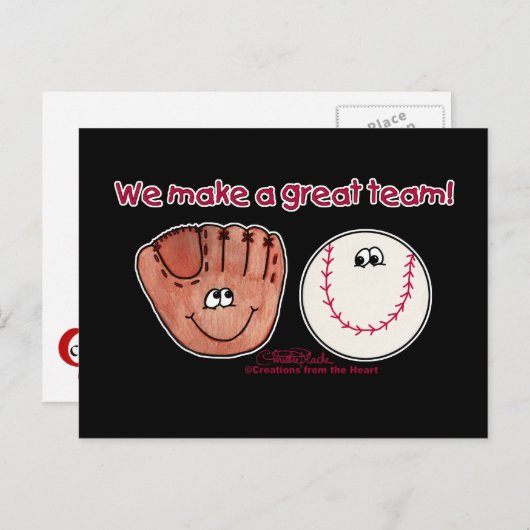 Carte Postale Équipe de baseball et de baseball (Devant / Derrière)