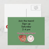 Carte Postale Équipe de baseball et de baseball (Devant / Derrière)