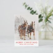 Carte Postale Équipe de Belgique de cheval Wintery Christmas Sce (Debout devant)