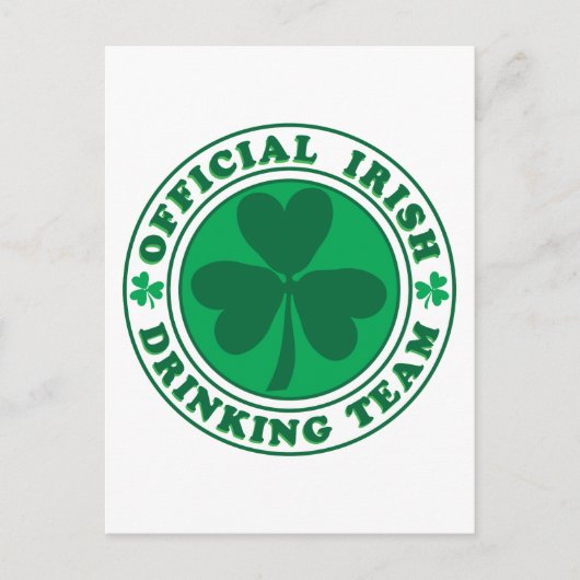 Carte Postale Équipe de boisson irlandaise/St. Patrick's Day (Devant)