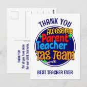 Carte Postale Équipe de choc Enseignant Parent Élève (Devant / Derrière)