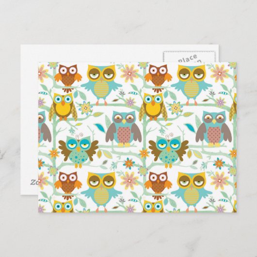 Carte Postale Équipe de chouettes (Devant / Derrière)