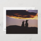 Carte Postale Équipe de Cowboy avec Lassos (Devant / Derrière)