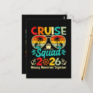 Carte Postale Équipe de croisière 2026 Vacances d'été en famille