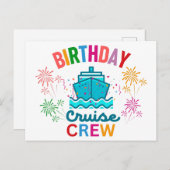 CARTE POSTALE ÉQUIPE DE CROISIÈRE D'ANNIVERSAIRE (Devant / Derrière)