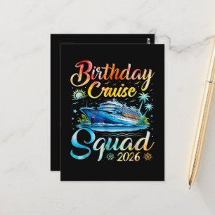 Carte Postale Équipe de croisière d'anniversaire 2026