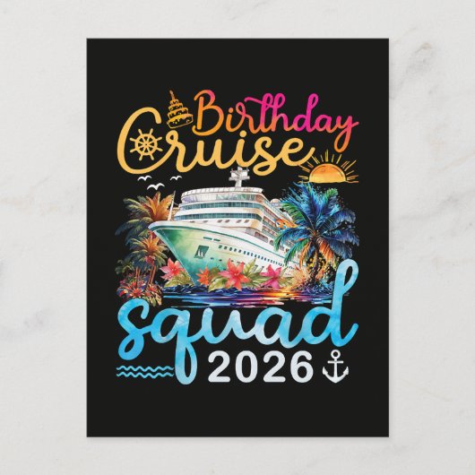 Carte Postale Équipe de croisière d'anniversaire 2026 (Devant)