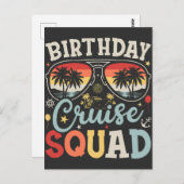 Carte Postale Équipe de croisière d'anniversaire Groupe de famil (Devant / Derrière)