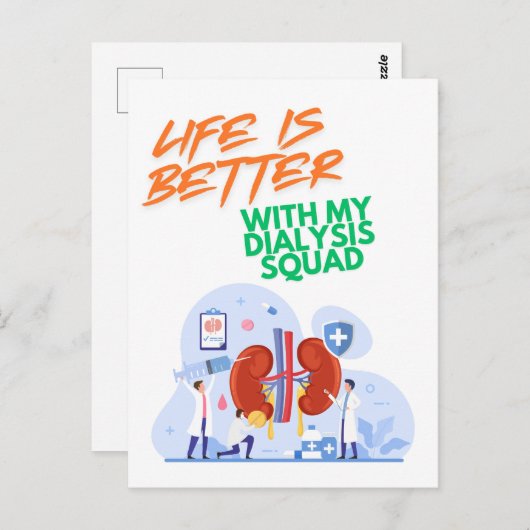 Carte Postale Équipe de dialyse (Devant / Derrière)