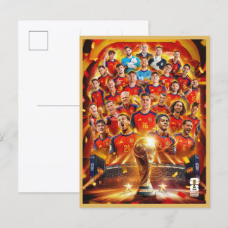 Carte Postale Équipe de football d'Espagne championne 2026 cadea