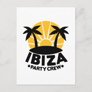 Carte Postale Équipe de la fête d'Ibiza