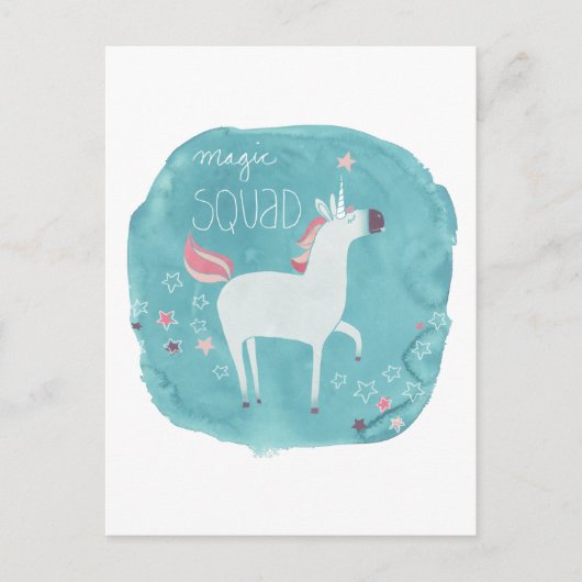 Carte Postale Équipe de licorne magique (Devant)