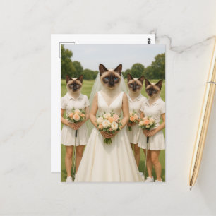 Carte Postale Équipe de mariée Golf Cat pour enterrement de vie 