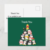 Carte Postale Équipe de mignons manchots Noël (Devant / Derrière)