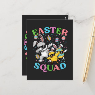 Carte Postale Équipe de Pâques Lapin Œuf Poussin Dab Équipage Co