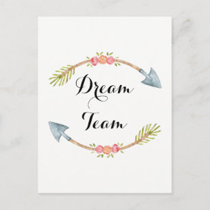 Carte Postale Équipe de rêve Aquarelle Flèche Tribale