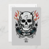 Carte Postale Équipe de suicide | Diablo Skull & Flames Tattoo A (Devant / Derrière)