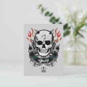 Carte Postale Équipe de suicide | Diablo Skull & Flames Tattoo A (Debout devant)