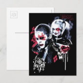 Carte Postale Équipe de suicide | Graffiti peint Joker & Harley (Devant / Derrière)