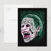 Carte Postale Équipe de suicide | Rire Joker Head Sketch (Devant / Derrière)