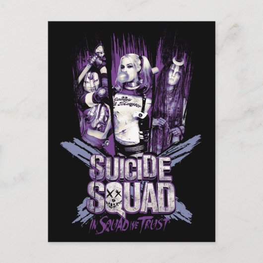 Carte Postale Équipe de suicide | Squad Girls "In Squad We Trust (Devant)