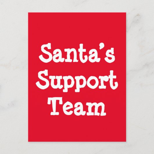 Carte Postale Équipe de support père Noël (Devant)