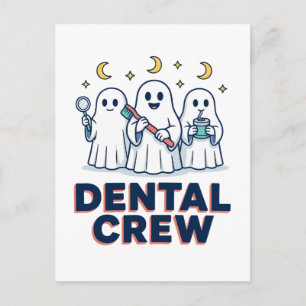 Carte Postale Équipe dentaire fantômes de dent Halloween hygiéni