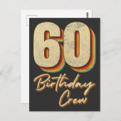 Carte Postale Équipe des 60 ans Crew Groupe de fête des 60 ans (Devant / Derrière)