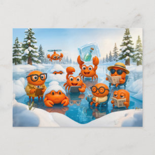 Carte Postale Équipe d'espionnage de crabes d'hiver en mission a