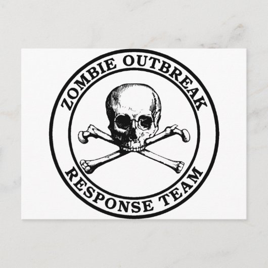 Carte Postale Équipe d'intervention en cas d'éclosion de zombie (Devant)