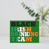 Carte Postale Équipe d'Irlande noire (Debout devant)