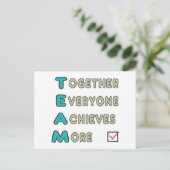 Carte Postale Équipe - Ensemble, chacun atteint plus (Debout devant)