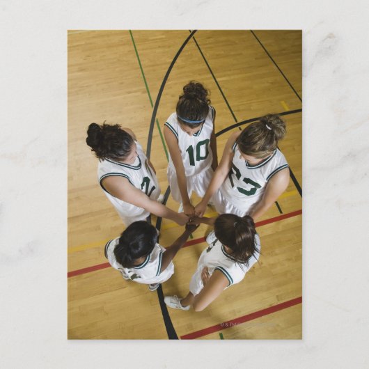 Carte Postale Équipe féminine de basket-ball avec poignée de mai (Devant)