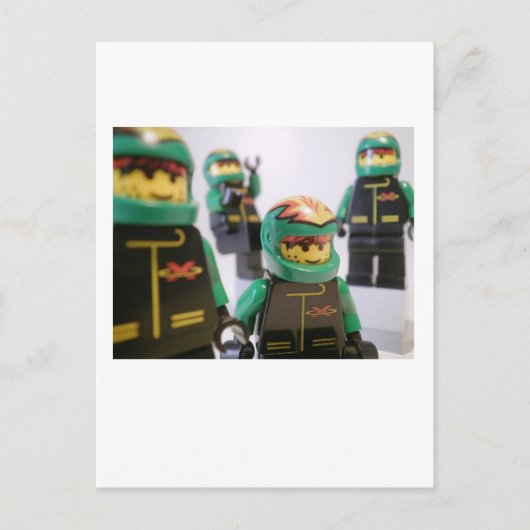 Carte Postale Équipe motocyclette Minifig (Devant)