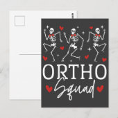 Carte Postale Équipe Ortho Squelette Dansant Saint-Valentin (Devant / Derrière)