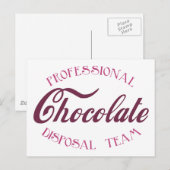Carte Postale Équipe professionnelle d'élimination du chocolat (Devant / Derrière)