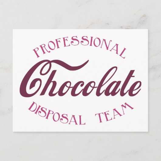 Carte Postale Équipe professionnelle d'élimination du chocolat (Devant)