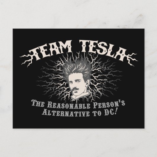 Carte Postale Équipe Tesla cheveux statiques (Devant)