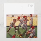 Carte Postale Équipe vintage De Baseball, Boys Roughhousing (Devant / Derrière)