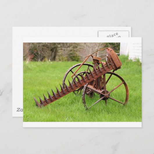 Carte Postale Équipement de ferme antique (Devant / Derrière)