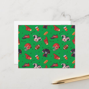Carte Postale Équipement de sport de football, nourriture et boi