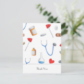 Carte Postale Équipement d'hôpital Médecin ou Infirmière Merci (Debout devant)