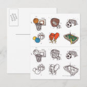 Carte Postale Équipement sportif affiché en blanc (Devant / Derrière)