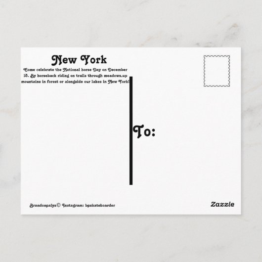 Carte Postale Équitation (Dos)