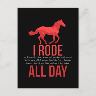 Carte Postale Équitation - Cheval Ride Cadeau