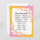 Carte Postale Équivalents de Recette Fleur Pastel (Devant / Derrière)