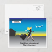 Carte Postale ęr Steward (hôtesse de l'air) international de (Devant / Derrière)