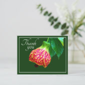 Carte Postale Érable en Fleur Fond Vert Merci (Debout devant)